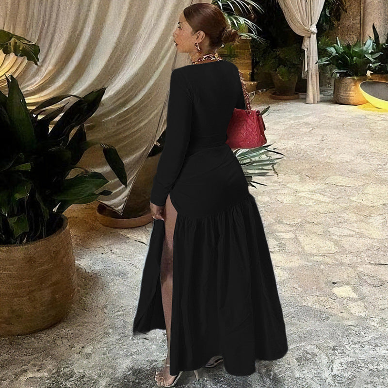 Women's Fashion Sexy Long-sleeved Jumpsuit Lace-up