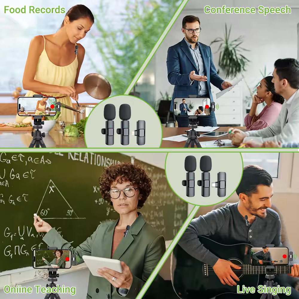 Wireless Stereo Lavalier Mini Lapel Smart Phone Microphone For Video Audio - Type C Compatible
